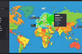 create custom interactive svg map, clickable website map and vector map