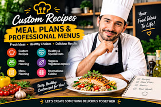 create custom recipes, meal plans, and professional menus