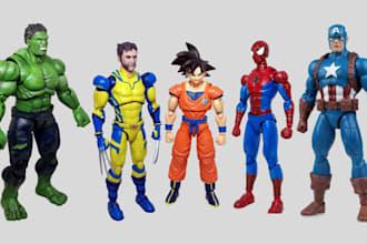 create  3d articulated model action figure flexi toy bjd 3d doll for 3d printing