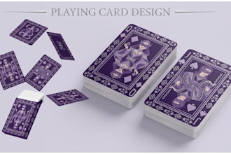 illustrate uno playing card game design 52 card deck card box mockup poker card