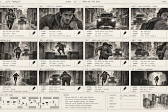 hand draw your chase scenes as cinematic storyboards