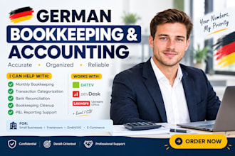 do german bookkeeping, accounting and monthly bookkeeping for your business