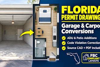 draft garage conversion and carport permit plans for florida city approval