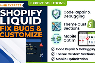 fix shopify liquid code bugs and build custom shopify sections