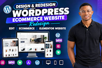 design wordpress ecommerce website redesign edit ecommerce elementor website