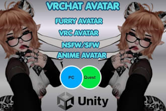create unique vrc avatar vrchat avatar vr character for quest and PC
