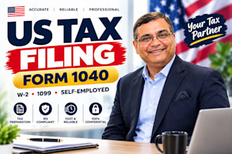 prepare US tax return 1040 for individuals and self employed