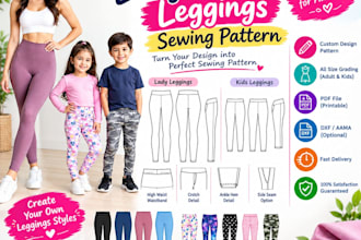 make leggings sewing pattern for your sample and production