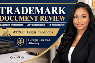 review your trademark documents and application  before filing
