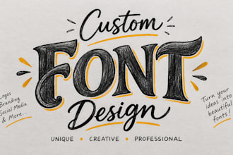 design custom font minimalist logo for multilingual brands in ttf otf format