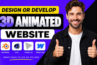 design interactive and 3d animated webflow website, redesign 3d webflow website