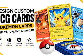 design custom tcg cards, pokemon cards and card game artwork