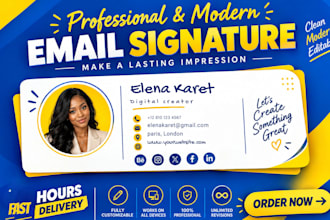 create clickable HTML email signature animated for gmail outlook or apple mail