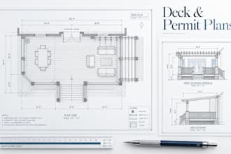 do architectural draft blueprint plan drawings for deck patio pergola porch