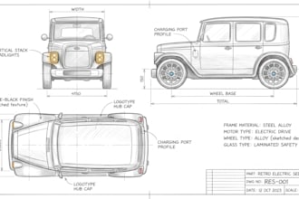 2d technical drawing vehicle blueprint 2d drawing automotive cad drawing dxf dwg