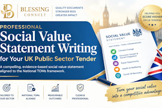write a compelling social value statement for tenders