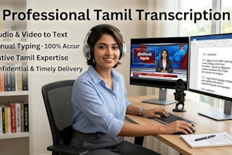 accurately transcribe your tamil audio or video to text