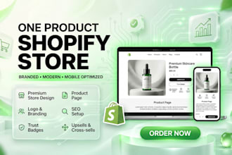 create one product shopify dropshipping store, branded one product shopify store
