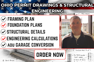 provide ohio stamp, structural engineering and permit drawings