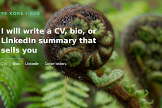 write a CV, bio, or linkedin summary that sells you