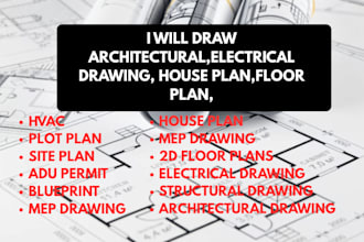 draw architectural, engineering, mep, hvac and electrical drawings city permit