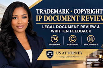 review your trademark copyright and IP documents as a US attorney