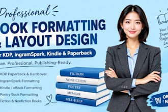 format KDP and ingramspark books, ebooks, poetry and paperback interiors