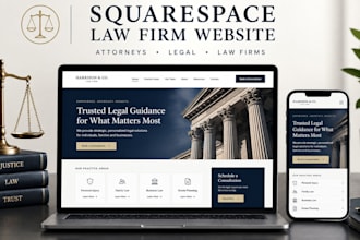 build squarespace website design for law firm website with consultation booking