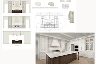 create kitchen cabinet shop drawings elevation sections, and fabrication drawing