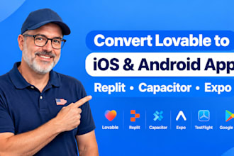 convert lovable to ios android app replit capacitor expo testflight google play