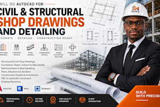 do autocad for civil structural shop drawings and detailing