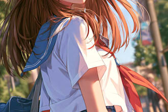 anime character an illustration and anime character