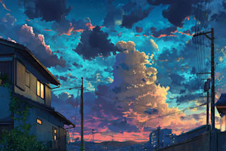 draw anime background and environment art