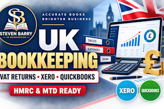 do uk bookkeeping, vat return xero quickbooks mtd tax return and self assessment