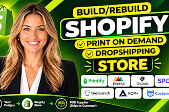 do print on demand shopify store, pod store, printify, or shopify website