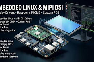 develop embedded linux mipi dsi display drivers raspberry pi cm5 and pcb