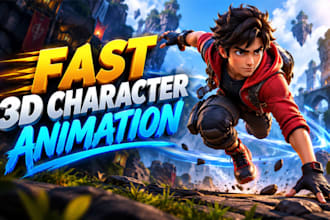 create fast 3d blender character animation for kickstarter indie game trailers