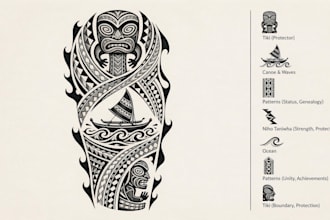 create a profesional tribal tattoo design