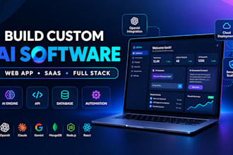 build custom ai software, ai web app, full stack application and ai software dev