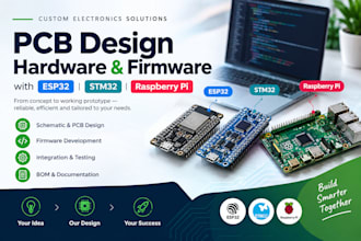 pcb design hardware and firmware with esp32  stm32 re and rasberry pi