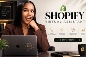 shopify virtual assistant, shopify store manager shopify ecommerce management va