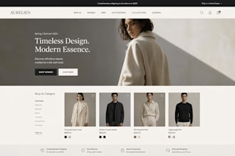 design luxury clothing brand website, fashion, boutique, ecommerce website