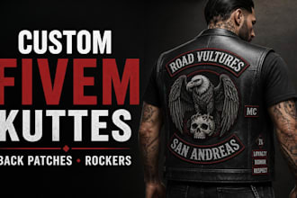 create fivem kuttes with custom back patches and rockers