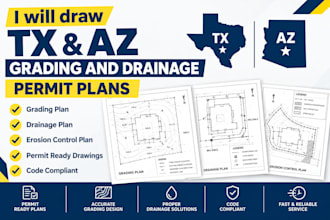 draw tx,az,grading drainage permit plans