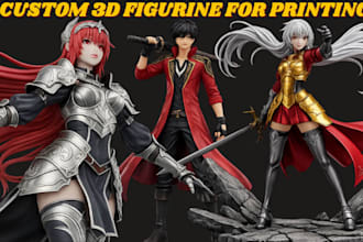 sculpt 3d action figure toys 3d model stl anime figure miniature for 3d printing