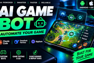 develop ai game automation, mobile game bot with claude code, deepseek harness