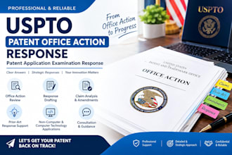 do uspto patent office action responses patent application examination response