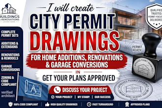 create home addition, renovation and garage conversion city permit drawings
