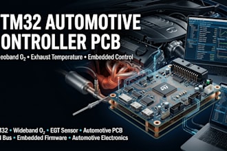 design stm32 automotive wideband and exhaust temperature controller pcb