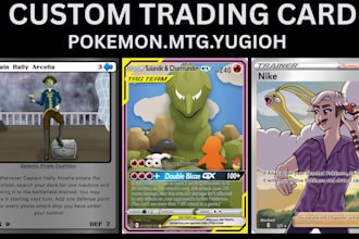 design custom tcg cards, pokemon trading cards and game card art